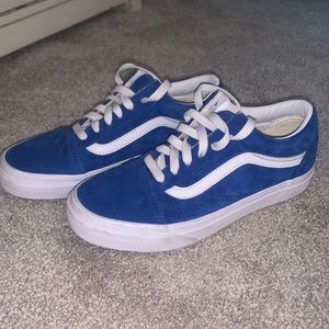 Blue and white Vans. Never worn